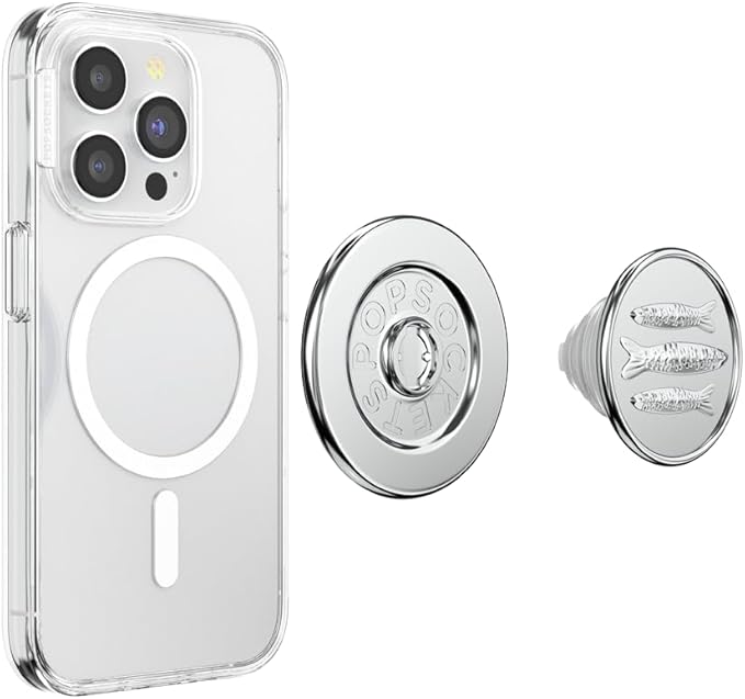 PopSockets Phone Grip for MagSafe, Magnetic Holder, Phone Stand, Silver - Seashore Finds - Image 4