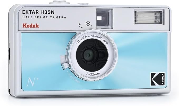 Kodak EKTAR H35N Half Frame Film Camera Bundle with Kodak Ultramax 400/24EXP 35mm Roll Film (Glazed Blue, Bundle) - Image 4