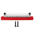 48V 150A 12 Terminal Bus Power Distribution Block with Cover M6 Studs M4 Screws Red for Car RV Marine Boat Premium Plated Brass Proof Insulated Design by Zohisin