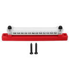 48V 150A 12 Terminal Bus Power Distribution Block with Cover M6 Studs M4 Screws Red for Car RV Marine Boat Premium Plated Brass Proof Insulated Design by Zohisin