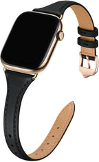 WFEAGL Compatible with Leather Apple Watch Band 41mm 40mm 38mm 42mm(series 11 10) Women, Top Grain Leather Strap Slim & Thin Replacement Wristband for iWatch Bands SE 3 2 1, Series 11 10 9 8 7 6 5 4 3 2 1 by WFEAGL