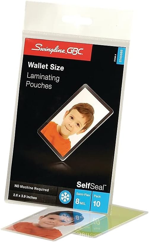 GBC Laminating Sheets, Self Adhesive Pouches, Wallet Size, 8 Mil, Self Seal, 10 Pack (3745685) - Image 4