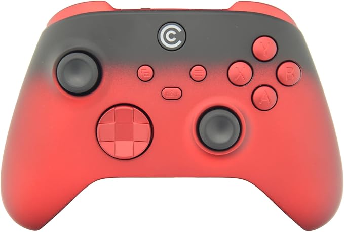 Custom Controllerzz Designer Series Custom Wireless Controller for PC, Windows, Xbox Series X/S & Xbox One - Multiple Designs Available (Red & Black w/Red Inserts) by CustomControllerzz
