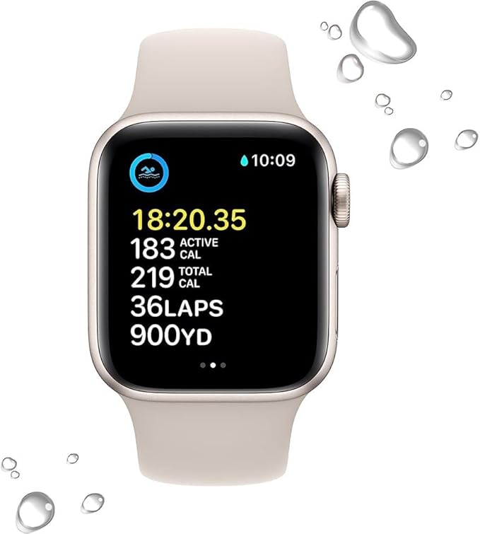 Apple Watch SE (2nd Gen) (GPS + Cellular, 40mm) - Starlight Aluminum Case with Starlight Sport Band, S/M (Renewed) - Image 3