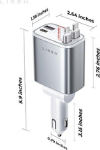 LISEN White Retractable Car Charger, for Gifts for Him Her, for iPhone 17, Cute 4 in 1 Retractable USB C Car Charger for Women, 75W Fast Charging Car Accessories for iPhone & Samsung S26 & Android - Image 9