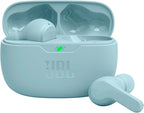 JBL Vibe Beam - True Wireless JBL Deep Bass Sound Earbuds, Bluetooth 5.2, Water & Dust Resistant, Hands-free call with VoiceAware, Up to 32 hours of battery life (Mint) (Renewed) by Amazon+Renewed