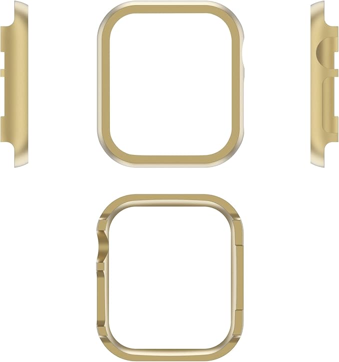 Compatible with iWatch 46mm Case Gold, Bumper Protector Cases Aluminum Alloy Frame Case Scratch Resistant Ultra-Thin Metal Cover Rugged Sleeve Shockproof Compatible with Apple Watch 46mm Series 10/11 - Image 4