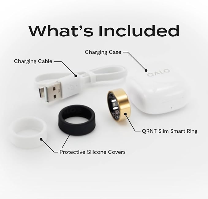 QALO QRNT Slim Smart Ring – Snug Fit – Size Up – Water-Resistant Titanium Fitness Tracker, Tracking for Sleep, Steps, HRV, Women’s Health, No Subscription Fee, iOS & Android Compatible (Gold, 12) - Image 5