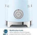 SMEG Retro 50's Style Milk Frother with 2 Disks 6 Preset Programs Hot or Cold Frothing and Induction Heating (Pastel Blue) - Image 4