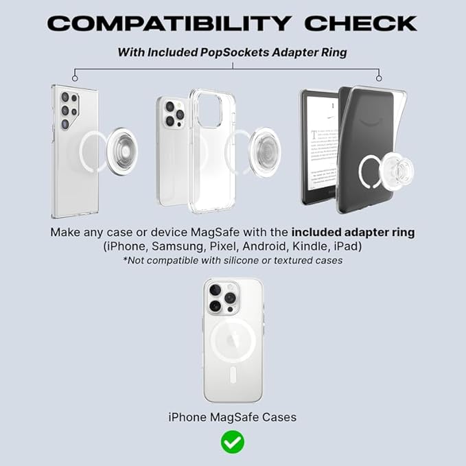 PopSockets Phone Grip for MagSafe, Magnetic Holder, Phone Stand, Light Blue - Molded Flower Blue - Image 6