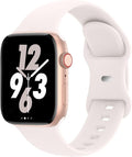 Sport Band Compatible with Apple Watch 38mm 40mm 41mm 42mm 44mm 45mm 46mm 49mm, Replacement Soft Silicone Strap Wristbands for iWatch Series 11/10/9/8/7/6/5/4/3/2/1 Ultra SE Women Men, Light Blush by Acrbiutu