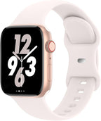 Sport Band Compatible with Apple Watch 38mm 40mm 41mm 42mm 44mm 45mm 46mm 49mm, Replacement Soft Silicone Strap Wristbands for iWatch Series 11/10/9/8/7/6/5/4/3/2/1 Ultra SE Women Men, Light Blush by Acrbiutu