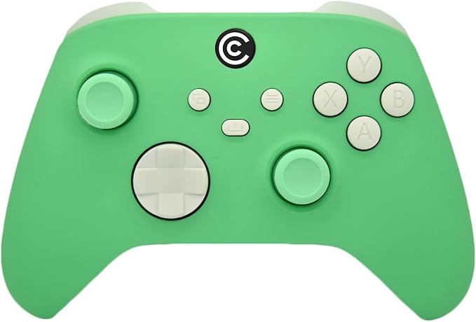 Custom Controllerzz Designer Series Custom Wireless Controller for Xbox Series X/S, Xbox One, & PC - Multiple Designs Available (Green Mint W/White Inserts) by CustomControllerzz