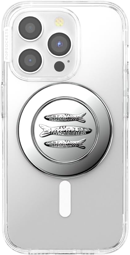 PopSockets Phone Grip for MagSafe, Magnetic Holder, Phone Stand, Silver - Seashore Finds - Image 3