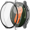 Misxi 2-Pack Hard PC Screen Protector Case for Samsung Galaxy Watch 7 40mm, Anti-Slip Ultra-Thin Scratch Resistant Cover with Tempered Glass for Galaxy Watch7, Transparent by Misxi