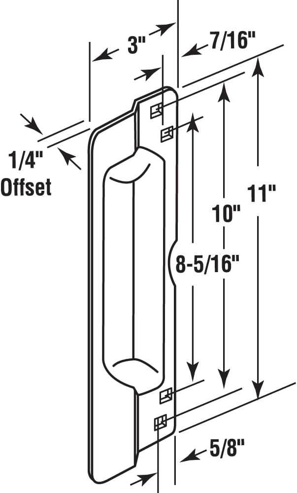 Prime-Line U 9504 Steel Latch Guard Plate Cover for Out-Swinging Doors, Bronze (Single Pack) - Image 2