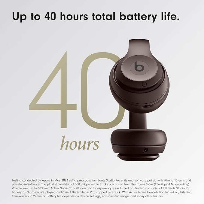 Beats Studio Pro - Premium Wireless Over-Ear Headphones- Up to 40-Hour Battery Life, Active Noise Cancelling, USB-C Lossless Audio, Apple & Android Compatible - Deep Brown - Image 4