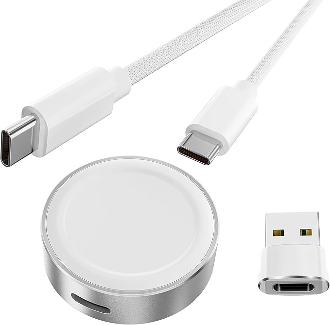 Basesailor Magnetic Charger Adapter for Apple Watch 11 10,5W USB C Wireless Charger Dock,Multi Charging Kit with Type C Cable & USB A Converter for iWatch Series 9 8 7 SE Ultra,42 46 44mm by Basesailor