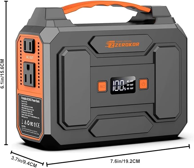 Portable Power Station with Foldable 40W Solar Panel, 100W Solar Powered Generator with Panels, AC Outlet Camping Solar Power Bank 146Wh DC Battery Pack for Smart Device RV Outdoor Power Outage - Image 3