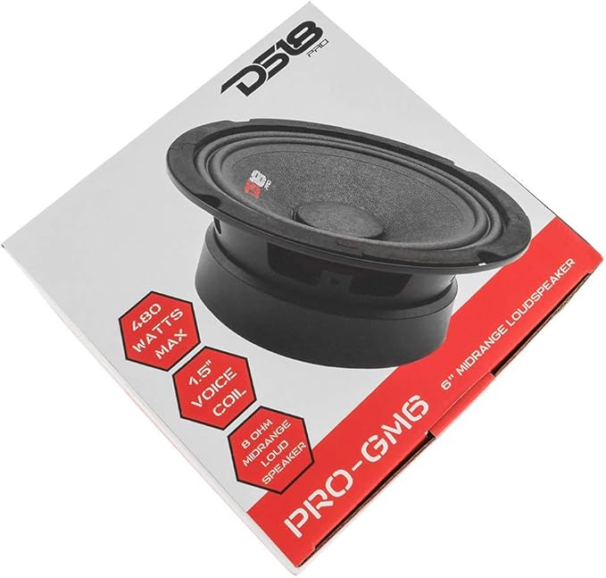 DS18 2X PRO-GM6 Loudspeaker - 6.5", Midrange, Black Steel Basket, 480W Max, 140W RMS, 8 Ohms - Premium Quality Audio Door Speakers for Car or Truck Stereo Sound System (2 Speakers) - Image 6