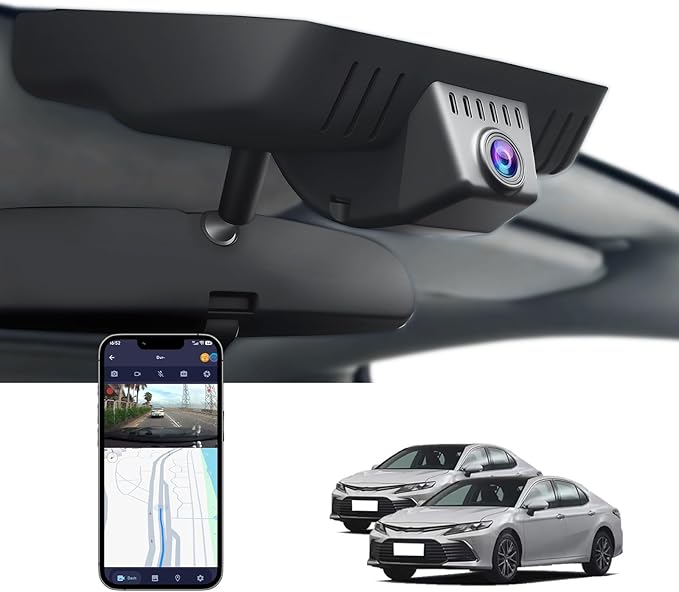 Single Channel 4K Dash Cam for Toyota Camry 2021 2022 2023 2024,Hybrid LE L SE XSE XLE TRD (Gen8/XV70),Easy Installation,OEM-Style,Loop Recording,WiFi & App,64G Card by FUVYMYT