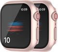 2 Pack Hard PC Case for Apple Watch Series 7 8 9 41mm Tempered Glass Screen Protector Case, Full Coverage Iwatch Ultra-thin Bumper Cover (Rose Gold+Rose Gold, 41mm) by HANKN
