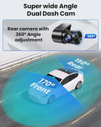Dash Cam Front and Rear 4K/1080P, Dash Camera for Cars Build in WiFi, Full HD Dash Cam with APP Control, 3.94'' IPS Screen Dash Camera with 32GB SD Card, G-Sensor, 24Hr Parking Mote, Loop Recording - Image 3