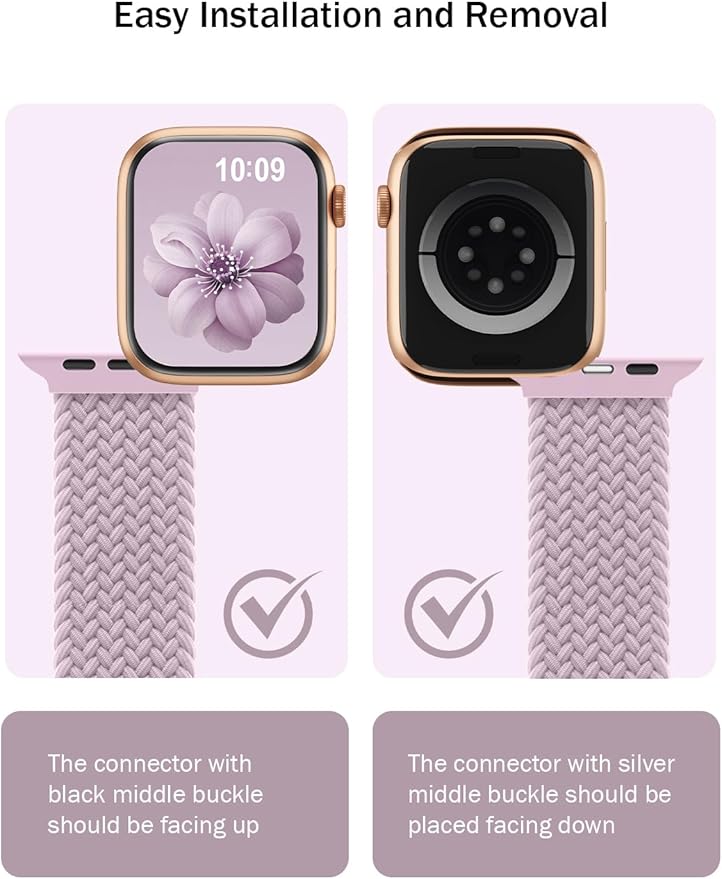 Braided Stretchy Band Compatible with Apple Watch Bands 38mm 40mm 41mm 42mm 46mm 44mm 45mm 49mm for Women Men, Nylon Sport Strap Solo Loop for iWatch bands Series SE 11 10 9 8 7 6 5 4 3 Ultra 3 2 1 - Image 3