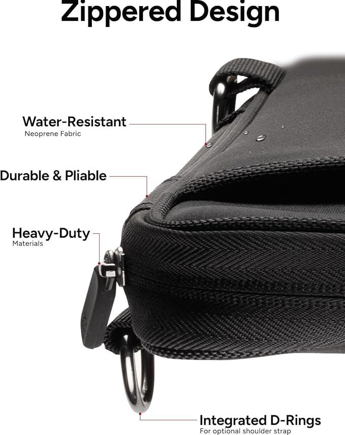 ZAGG 13+ Protective Laptop Sleeve with Pouch – Fits 13-15 Inch Tablets, Chromebooks, and Laptops, Water-Resistant Neoprene Case with ID Holder and Zippered Pocket - Image 4