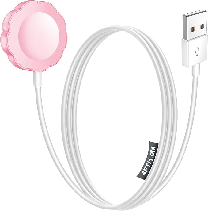 Travel Essentials,for Apple Watch Charger,Magnetic Fast Charging Cable Portable Wireless iWatch Charger Cable Compatible with iWatch Series Ultra//9/8/7/6/SE/SE2/5/4/3/2/1-[4.9FT],Pink by HitfineLLC
