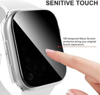 2 Pack for Apple Watch Series 9 Series 9 7 Privacy Screen Protector Case 45mm, Unti-Spy Glass Protector Hard PC Cover Bumper for iWatch 9 8 7 45mm Accessories,Clear/Clear - Image 3