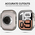 JZK 2 Pack Case with Tempered Glass Screen Protector for Apple Watch Series 6/5/4/SE 40mm, Slim Guard Bumper Full Coverage Hard PC Protective Cover HD Ultra-Thin Cover for iWatch 40mm,Titanium - Image 3