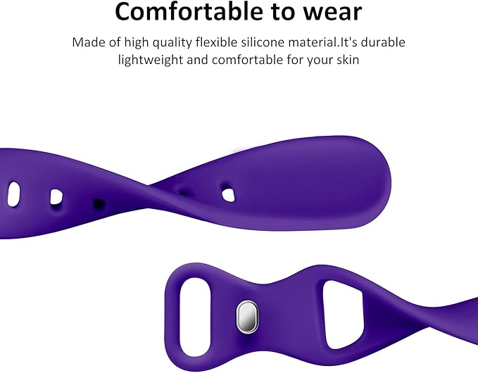 Thin Slim Band Compatible with Apple Watch 38mm 40mm 41mm 42mm 44mm 45mm 46mm 49mm, Replacement Silicone Sport Strap for iWatch Series 11/10/9/8/7/6/5/4/3/2/1 Ultra SE Women Men, Purple - Image 4