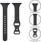 Thin Slim Band Compatible with Apple Watch 38mm 40mm 41mm 42mm 44mm 45mm 46mm 49mm, Replacement Silicone Sport Strap for iWatch Series 11/10/9/8/7/6/5/4/3/2/1 Ultra SE Women Men, Anthracite - Image 3