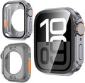 Yrzper Waterproof Case Compatible with Apple Watch Series 11 (2025) Series 10 46mm 42mm[Turning into Ultra] Crown + Back Cover Full Protective Hard PC Screen Protector Cover (Gray, 42mm) by Yrzper