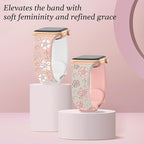 2 Pack Floral Engraved Bands for Apple Watch Band 38mm 40mm 41mm 42mm 44mm 45mm 46mm 49mm Women, Two-Tone Cute Flower Soft Silicone Sport Strap for iWatch S10 9 8 7 6 5 4 3 2 SE Ultra - Image 4