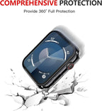 Misxi [2 Pack] Waterproof Hard Case with Tempered Glass Compatible with Apple Watch Series 9 Series 8 Series 7 41mm, Ultra-Thin Protective Cover for iWatch Screen Protector, Jet Black - Image 6
