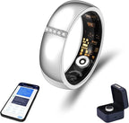 Venlan S925 Sterling Silver Moissanite Smart Ring for Women & Men, Vital Health Ring with Sleep & Fitness Tracking, Heart Rate HRV Monitor, Waterproof Ring Health Tracker(#10) by Unknown