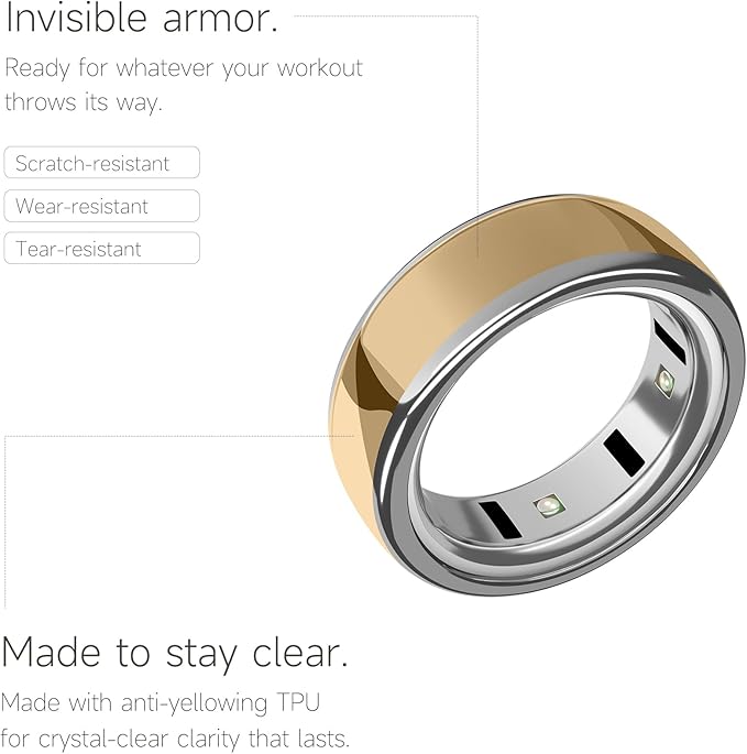SURITCH 3 Pack Ring Cover for Oura Ring 4 & Oura Ring Gen 3 Horizon/Heritage, Ultra-Thin Anti-Yellow Transparent Ring Protector TPU Case for Oura Size 12/13, Support Charging with Cover on - G/R/S - Image 4