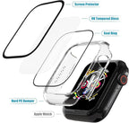 2 Pack Case for Apple Watch Screen Protector, Hard PC Case with Tempered Glass Protective Cover Guard Bumper, Slim Apple Watch Cover for iWatch Series 9 8 7 - Clear/Clear 45mm - Image 5