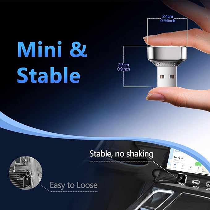 Mini Wireless CarPlay Adapter – Converts Wired CarPlay/Android Auto to Wireless - Plug & Play Converter - Dual-Band WiFi for Fast & Stable Performance Seamless Connection for Car Play Adapter - Image 7