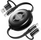 100W Retractable Car Charger 4 in 1 Travel Essentials Multi Charging Cable USB C/L Fast & Carplay for iPhone 16/15/14/13 iPad MacBook Samsung S24/S23+ Multiple Chargers for All Devices-2.95ft by ChargeBeyondPowerWithin