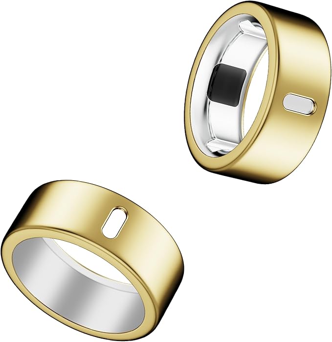 Cover Compatible for Oura Ring Gen 4/Gen 3 Horizon/Gen 3 Heritage,(NOT Compatible with Oura Ring 4-Ceramic), Charging Directly,TPU Finger Protector for Workout Women Men-Gold*2- Size 10 by Snyeest