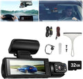 Dash Cam, Dash Cam Front and Rear, Dash Camera, Dash Cam - High-Definition Night Vision 1080p Car Driving Recorder, 360-Degree Freely Adjust The Angle(Front+Inside+32G Memory Card) by anwhist