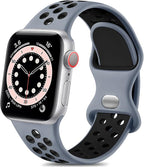 Lerobo Sport Band Compatible with Apple Watch Band Series 9 41mm SE 3 40mm 38mm Series 11 42mm for Women Men,Soft Silicone Breathable Band for iWatch SE SE 2 Series 10/8/7/6/5/4/3/2/1 Obsidian/Black by Lerobo