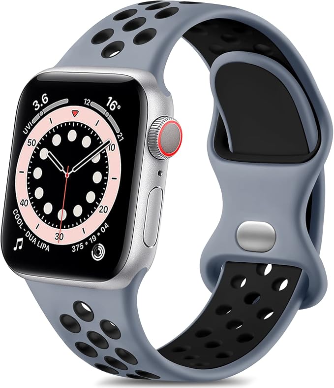 Lerobo Sport Band Compatible with Apple Watch Band 45mm 11 10 44mm 42mm 46mm 49mm Ultra 2 3 Women Men,Soft Silicone Sport Replacement Bands for iWatch SE 2 3 Series 10/9/8/7/6/5/4/3/2/1,Obsidian/Black by Lerobo