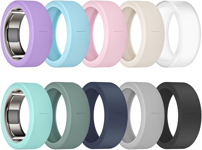 Ring Cover for Oura Ring Gen 4/ Gen 3, Anti-Scratch Elastic Silicone Oura Ring Case Protector for Men Women Working Out Gym (10Collors-9, S (6/7/8/9/10)) by sylacor