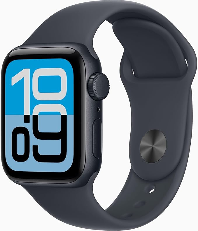 Apple Watch SE 3 [GPS, 40mm] Midnight Aluminum Case with Black Sport Band, S/M (Renewed) by Amazon+Renewed