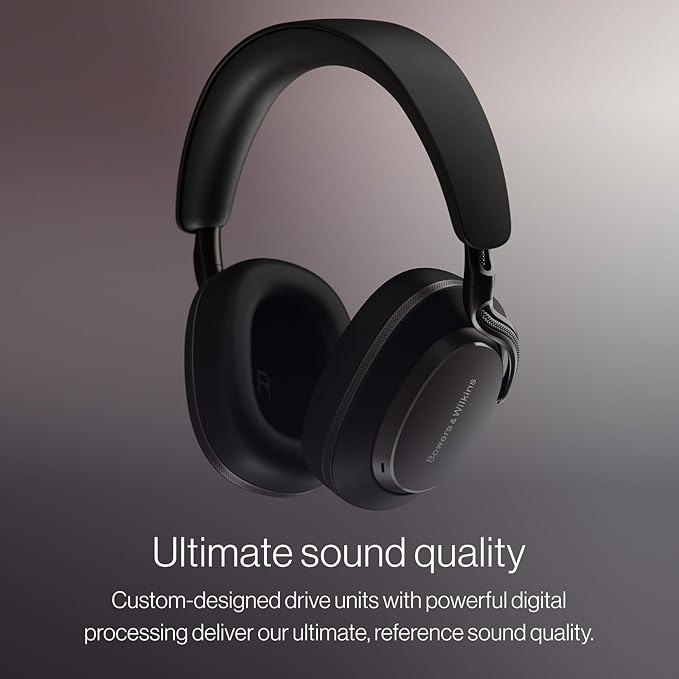 Bowers & Wilkins Px8 S2 Wireless Over-Ear Headphones, Active Noise Cancelling & Transparency Mode, High-Res Playback, 30H Playtime with Quick Charge Support, Bluetooth Headphones, Onyx Black - Image 2