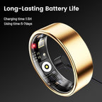 Mirlray Smart Ring for Women & Men, Smart Ring Health Tracker, Blood Oxygen & Heart Rate Monitor, Long Lasting Battery Sleep Ring, Waterproof Fitness Ring (Silver, 7) - Image 6
